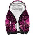 Personalised Maori Matariki Hei Matau Mawhero Sherpa Hoodie Maori Kowhaiwhai Pattern Galaxy