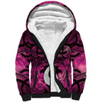 Personalised Maori Matariki Hei Matau Mawhero Sherpa Hoodie Maori Kowhaiwhai Pattern Galaxy