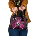 Maori Matariki Hei Matau Mawhero Shoulder Handbag Maori Kowhaiwhai Pattern Galaxy