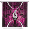 Maori Matariki Hei Matau Mawhero Shower Curtain Maori Kowhaiwhai Pattern Galaxy
