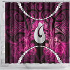 Maori Matariki Hei Matau Mawhero Shower Curtain Maori Kowhaiwhai Pattern Galaxy
