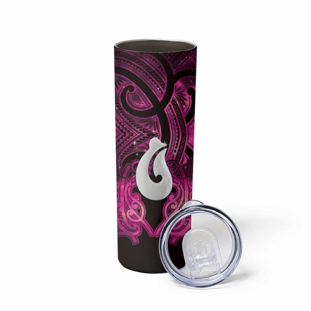 Personalised Maori Matariki Hei Matau Mawhero Skinny Tumbler Maori Kowhaiwhai Pattern Galaxy