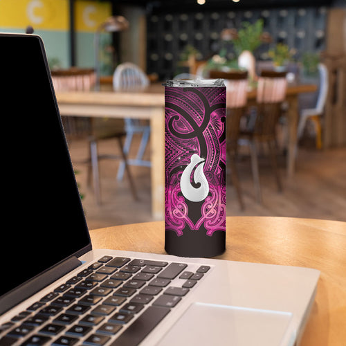 Personalised Maori Matariki Hei Matau Mawhero Skinny Tumbler Maori Kowhaiwhai Pattern Galaxy