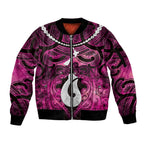 Personalised Maori Matariki Hei Matau Mawhero Sleeve Zip Bomber Jacket Maori Kowhaiwhai Pattern Galaxy
