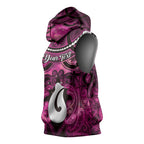 Personalised Maori Matariki Hei Matau Mawhero Sleeveless Hoodie Maori Kowhaiwhai Pattern Galaxy