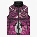 Personalised Maori Matariki Hei Matau Mawhero Sleeveless Puffer Jacket Maori Kowhaiwhai Pattern Galaxy