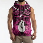 Personalised Maori Matariki Hei Matau Mawhero Sleeveless Zip Hoodie Maori Kowhaiwhai Pattern Galaxy