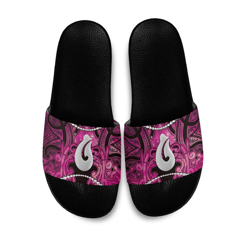 Maori Matariki Hei Matau Mawhero Slide Sandals Maori Kowhaiwhai Pattern Galaxy
