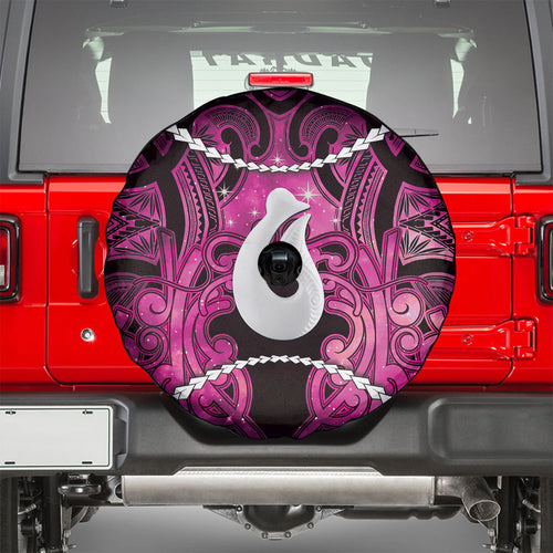 Maori Matariki Hei Matau Mawhero Spare Tire Cover Maori Kowhaiwhai Pattern Galaxy