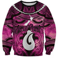 Personalised Maori Matariki Hei Matau Mawhero Sweatshirt Maori Kowhaiwhai Pattern Galaxy