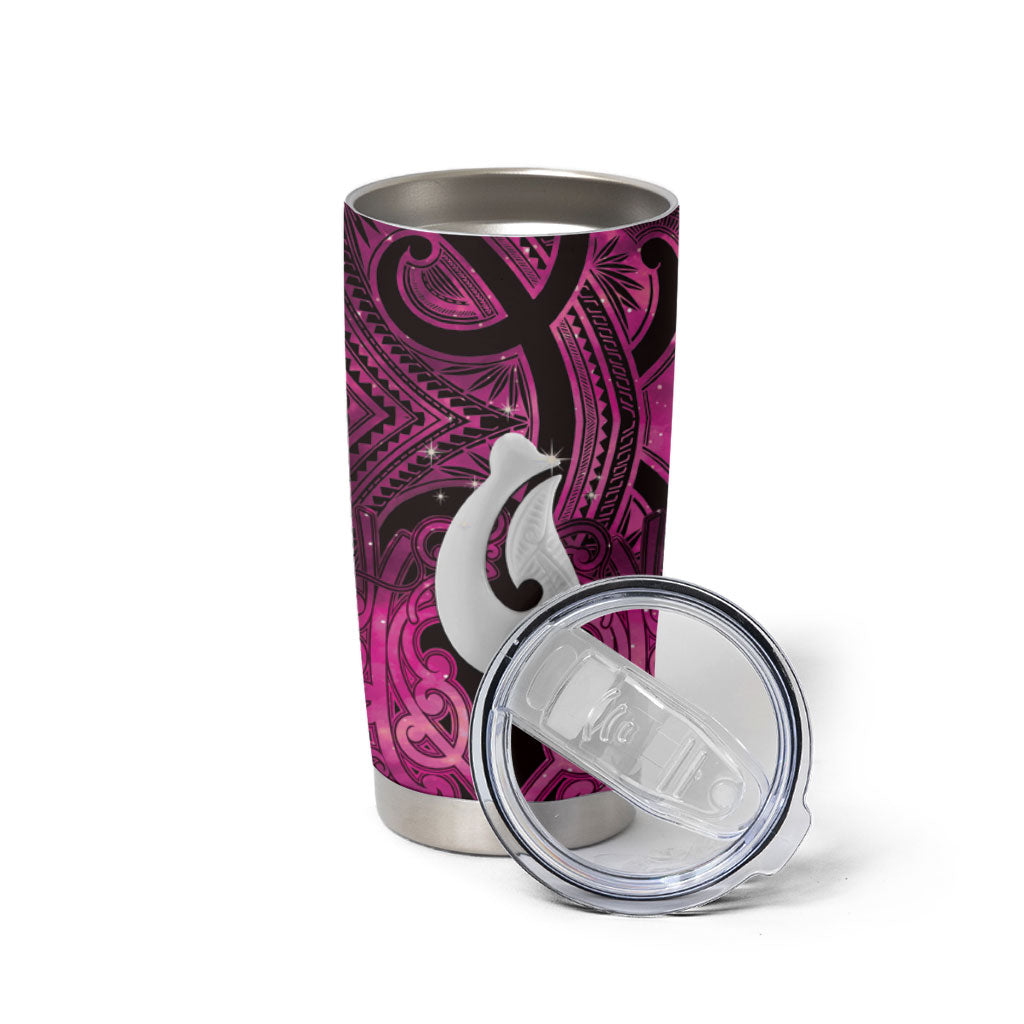 Personalised Maori Matariki Hei Matau Mawhero Tumbler Cup Maori Kowhaiwhai Pattern Galaxy