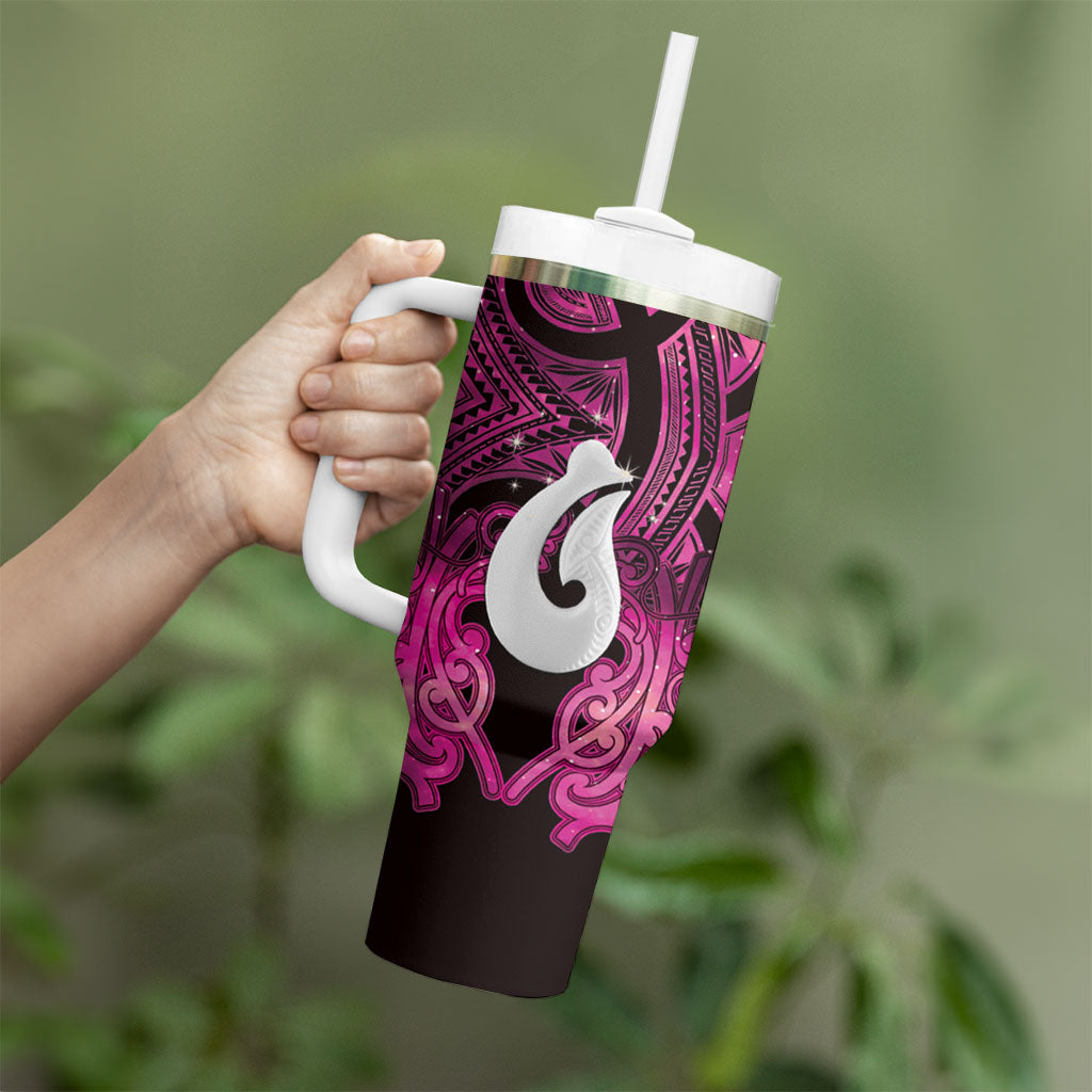 Personalised Maori Matariki Hei Matau Mawhero Tumbler With Handle Maori Kowhaiwhai Pattern Galaxy