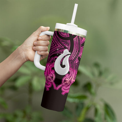 Personalised Maori Matariki Hei Matau Mawhero Tumbler With Handle Maori Kowhaiwhai Pattern Galaxy
