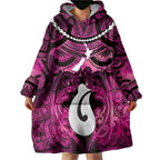 Personalised Maori Matariki Hei Matau Mawhero Wearable Blanket Hoodie Maori Kowhaiwhai Pattern Galaxy