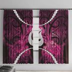 Maori Matariki Hei Matau Mawhero Window Curtain Maori Kowhaiwhai Pattern Galaxy