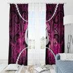 Maori Matariki Hei Matau Mawhero Window Curtain Maori Kowhaiwhai Pattern Galaxy