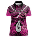 Personalised Maori Matariki Hei Matau Mawhero Women Polo Shirt Maori Kowhaiwhai Pattern Galaxy