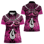Personalised Maori Matariki Hei Matau Mawhero Women Polo Shirt Maori Kowhaiwhai Pattern Galaxy