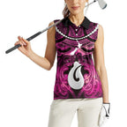 Personalised Maori Matariki Hei Matau Mawhero Women Sleeveless Polo Shirt Maori Kowhaiwhai Pattern Galaxy