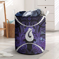 Maori Matariki Hei Matau Waiporoporo Laundry Basket Maori Kowhaiwhai Pattern Galaxy
