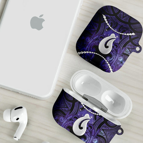 Maori Matariki Hei Matau Waiporoporo AirPods Case Maori Kowhaiwhai Pattern Galaxy