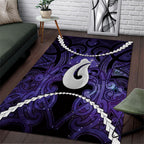 Maori Matariki Hei Matau Waiporoporo Area Rug Maori Kowhaiwhai Pattern Galaxy