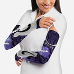 Personalised Maori Matariki Hei Matau Waiporoporo Arm Sleeves Maori Kowhaiwhai Pattern Galaxy