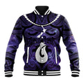 Personalised Maori Matariki Hei Matau Waiporoporo Baseball Jacket Maori Kowhaiwhai Pattern Galaxy