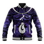 Personalised Maori Matariki Hei Matau Waiporoporo Baseball Jacket Maori Kowhaiwhai Pattern Galaxy