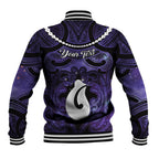 Personalised Maori Matariki Hei Matau Waiporoporo Baseball Jacket Maori Kowhaiwhai Pattern Galaxy
