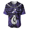 Personalised Maori Matariki Hei Matau Waiporoporo Baseball Jersey Maori Kowhaiwhai Pattern Galaxy