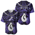Personalised Maori Matariki Hei Matau Waiporoporo Baseball Jersey Maori Kowhaiwhai Pattern Galaxy