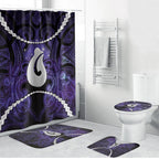 Maori Matariki Hei Matau Waiporoporo Bathroom Set Maori Kowhaiwhai Pattern Galaxy