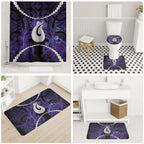 Maori Matariki Hei Matau Waiporoporo Bathroom Set Maori Kowhaiwhai Pattern Galaxy