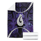 Maori Matariki Hei Matau Waiporoporo Blanket Maori Kowhaiwhai Pattern Galaxy