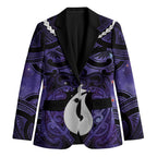 Personalised Maori Matariki Hei Matau Waiporoporo Blazer Maori Kowhaiwhai Pattern Galaxy
