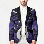 Personalised Maori Matariki Hei Matau Waiporoporo Blazer Maori Kowhaiwhai Pattern Galaxy
