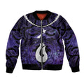 Personalised Maori Matariki Hei Matau Waiporoporo Bomber Jacket Maori Kowhaiwhai Pattern Galaxy