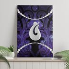 Maori Matariki Hei Matau Waiporoporo Canvas Wall Art Maori Kowhaiwhai Pattern Galaxy