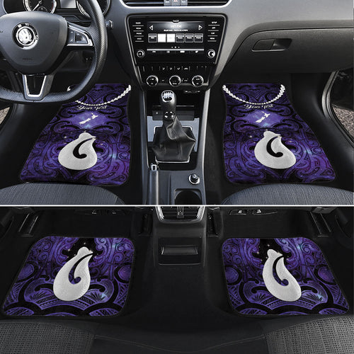 Personalised Maori Matariki Hei Matau Waiporoporo Car Mats Maori Kowhaiwhai Pattern Galaxy