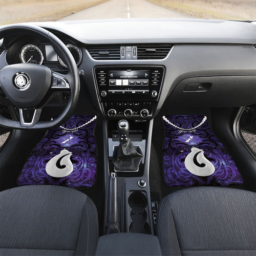 Personalised Maori Matariki Hei Matau Waiporoporo Car Mats Maori Kowhaiwhai Pattern Galaxy