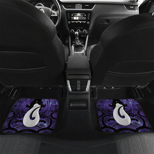 Personalised Maori Matariki Hei Matau Waiporoporo Car Mats Maori Kowhaiwhai Pattern Galaxy