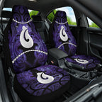 Maori Matariki Hei Matau Waiporoporo Car Seat Cover Maori Kowhaiwhai Pattern Galaxy