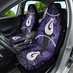 Maori Matariki Hei Matau Waiporoporo Car Seat Cover Maori Kowhaiwhai Pattern Galaxy