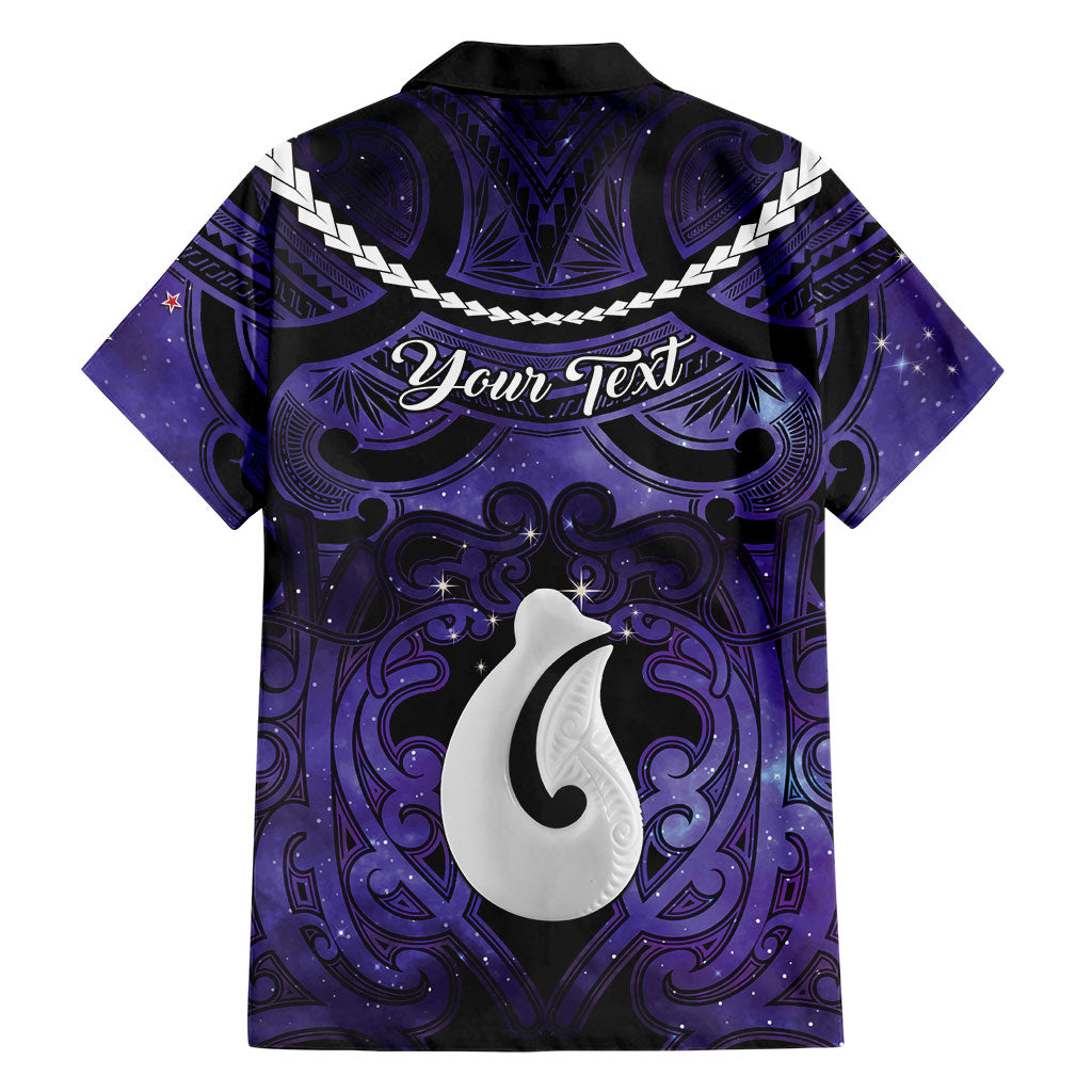Personalised Maori Matariki Hei Matau Waiporoporo Family Matching Long Sleeve Bodycon Dress and Hawaiian Shirt Maori Kowhaiwhai Pattern Galaxy