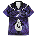Personalised Maori Matariki Hei Matau Waiporoporo Family Matching Summer Maxi Dress and Hawaiian Shirt Maori Kowhaiwhai Pattern Galaxy
