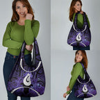 Maori Matariki Hei Matau Waiporoporo Grocery Bag Maori Kowhaiwhai Pattern Galaxy