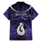 Personalised Maori Matariki Hei Matau Waiporoporo Hawaiian Shirt Maori Kowhaiwhai Pattern Galaxy