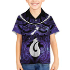 Personalised Maori Matariki Hei Matau Waiporoporo Hawaiian Shirt Maori Kowhaiwhai Pattern Galaxy
