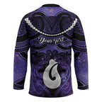 Personalised Maori Matariki Hei Matau Waiporoporo Hockey Jersey Maori Kowhaiwhai Pattern Galaxy